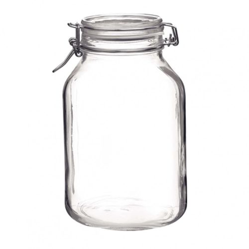 transparentes Weckglas Fido 4 Liter rund mit Metallverschlussscharnieren